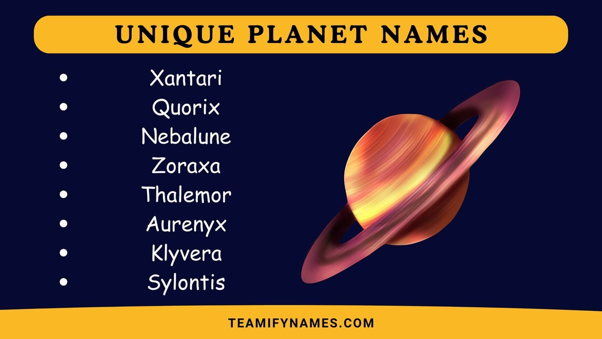 Inspiration Sources for Unique Planet Names From Cosmic Traits